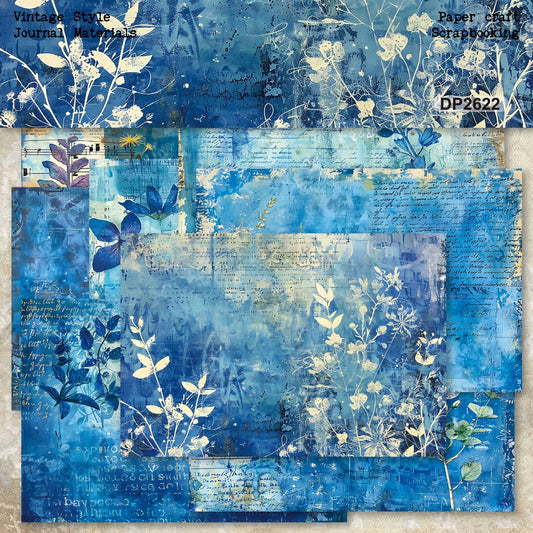 Blue Botanical Papers 8pcs
