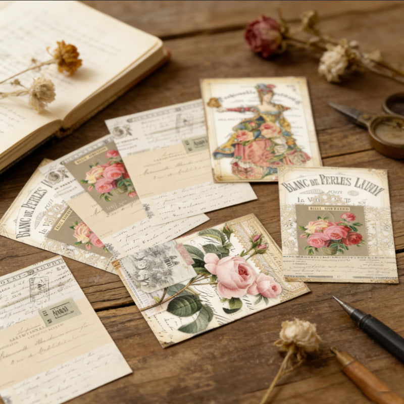 Vintage Floral Papers 16pcs