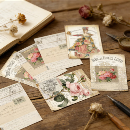 Vintage Floral Papers 16pcs