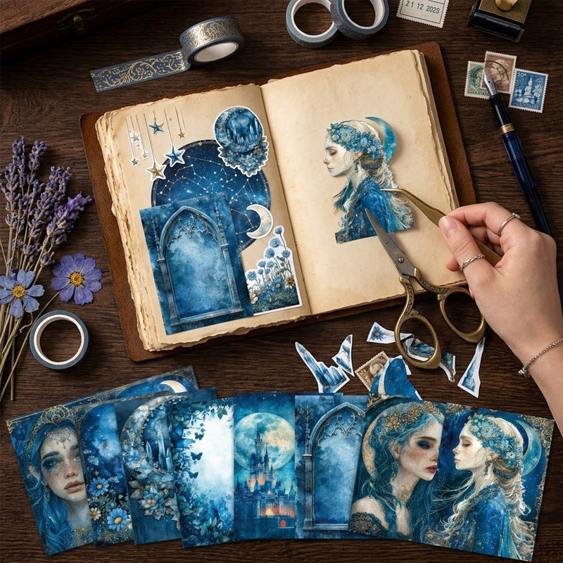 Celestial Blue Fantasy Papers 8pcs