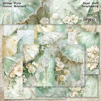 Cream Lace Decoupage Journal Papers 8pcs