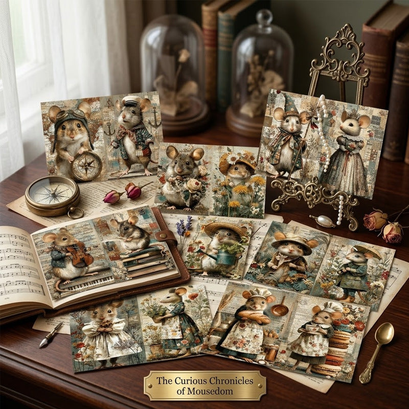 Whimsical Mouse Journal Papers 8pcs