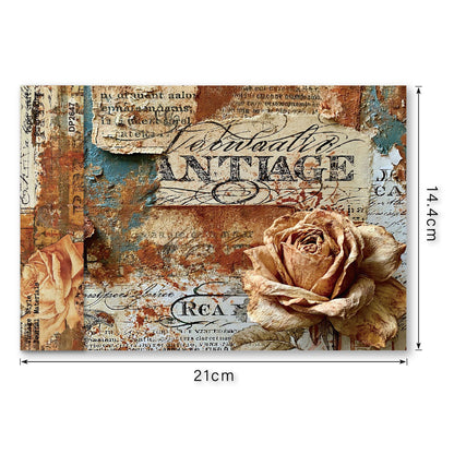 Rose Antique Ephemera Journal Papers 8pcs