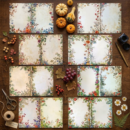 Vintage Botanical Garden Journal Papers 8pcs