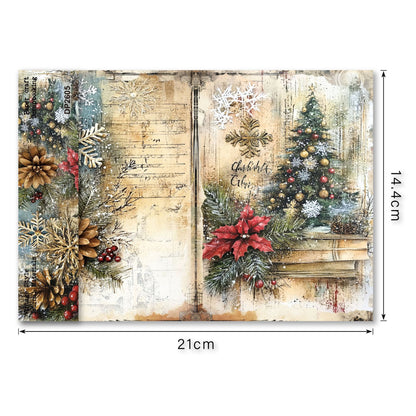 Watercolor Christmas Journal Papers 8pcs