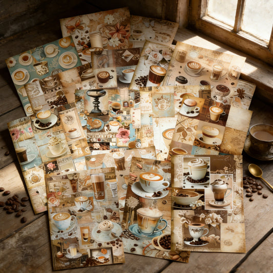 Coffee-themed Papers 16pcs