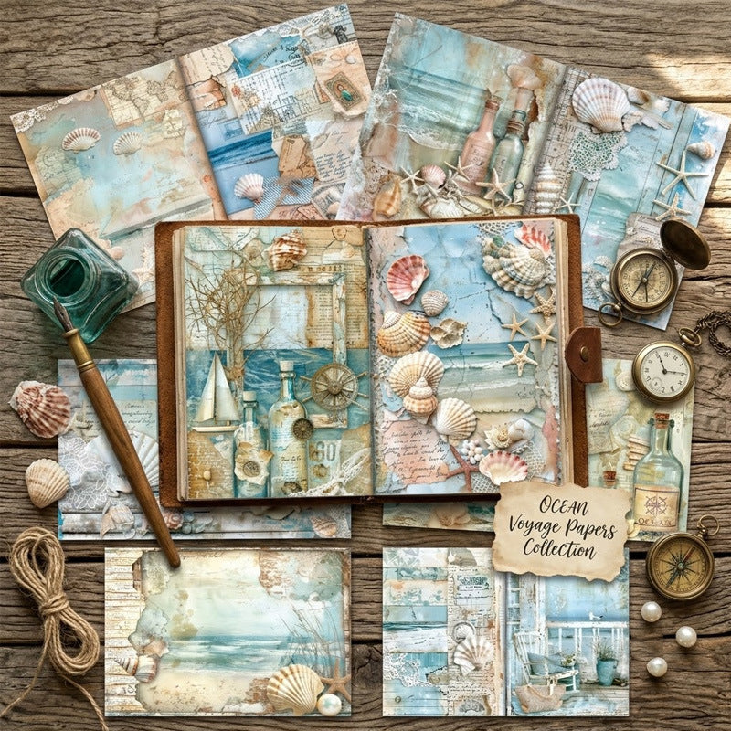 Vintage Ocean Voyage Journal Papers 8 pcs