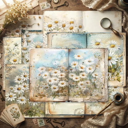 Daisy Garden Journal Papers 8pcs