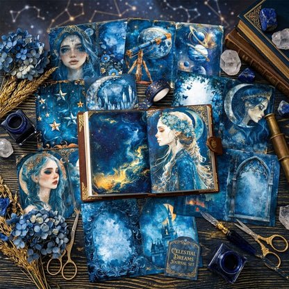 Celestial Blue Fantasy Papers 8pcs