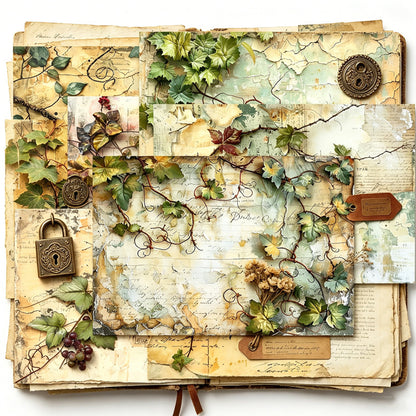 Ivy Garden Journal Papers 8pcs