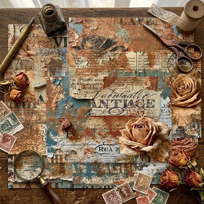 Rose Antique Ephemera Journal Papers 8pcs