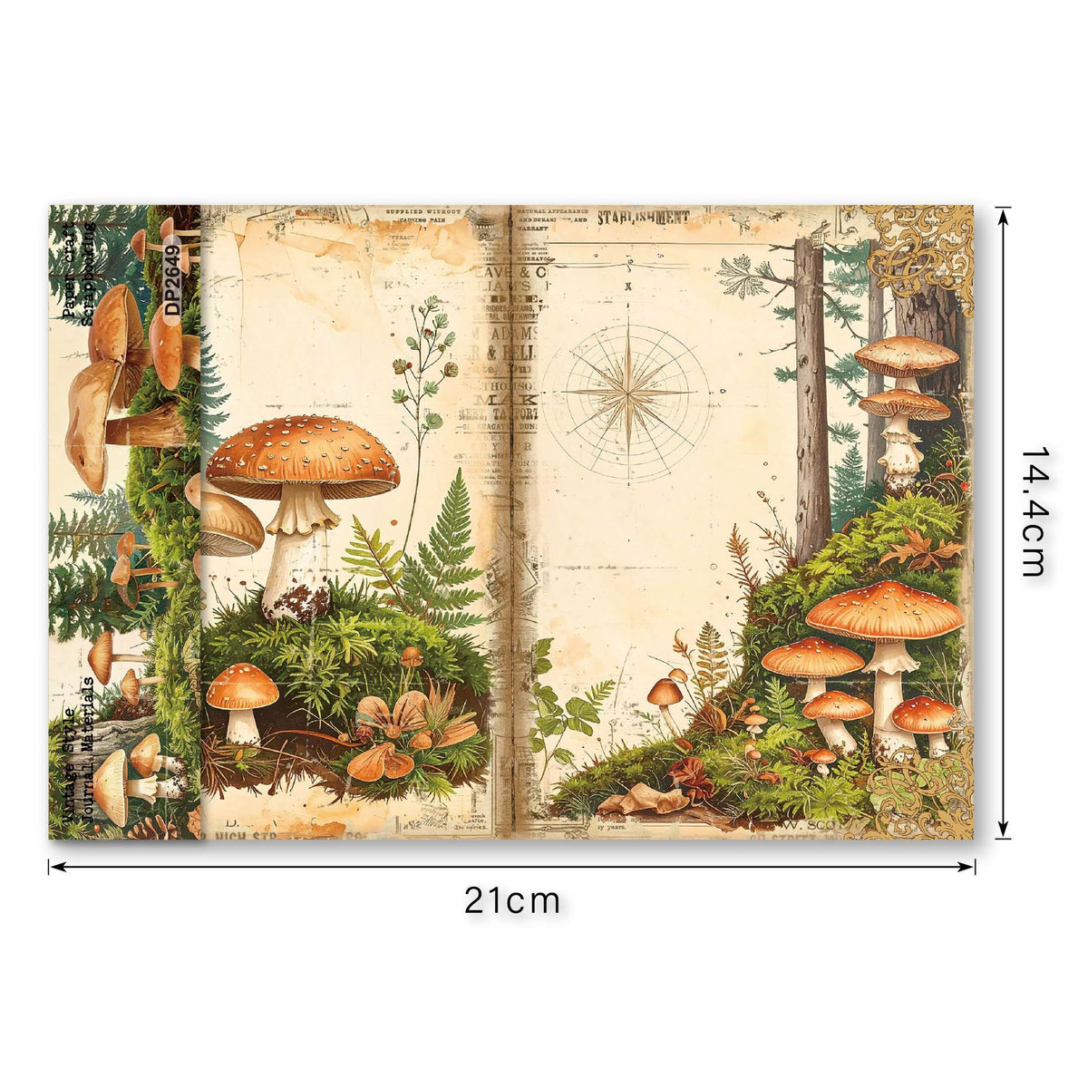 Mushroom Botanical Journal Papers 8pcs