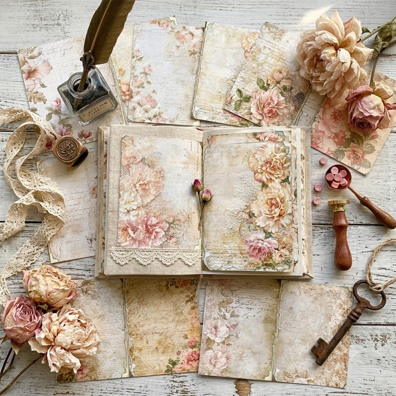 Rose Lace Journal Papers 8pcs
