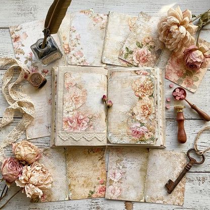 Rose Lace Journal Papers 8pcs