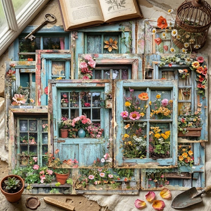Cottage Window Papers 8pcs