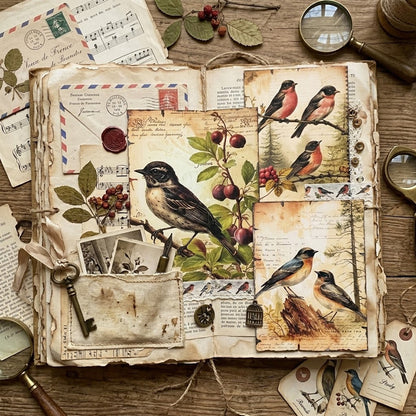 Vintage Songbird Papers 8pcs