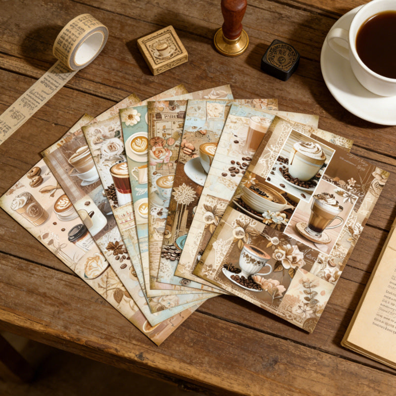 Coffee-themed Papers 16pcs