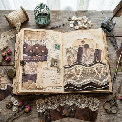 Lace Leather Papers 8pcs
