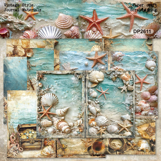 Shell Seaside Journal Papers 8pcs