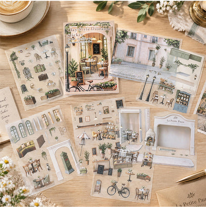 Clay-Style Diorama Stickers Collection