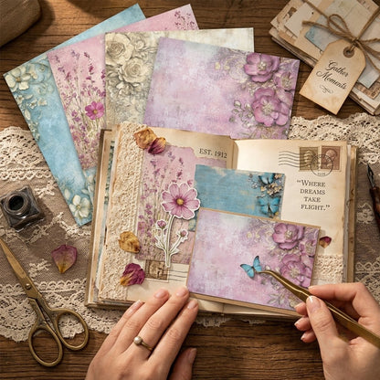Pastel Floral Journal Papers 8pcs