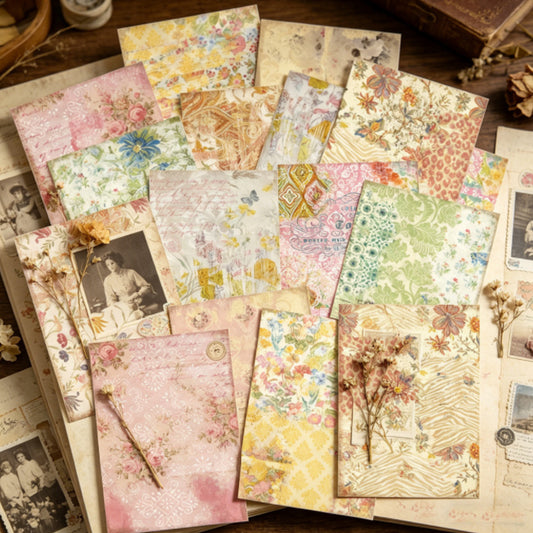 Pastel Floral Pattern Papers 16pcs