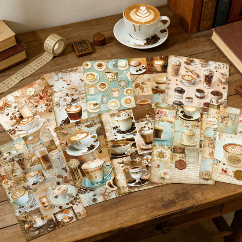Coffee-themed Papers 16pcs