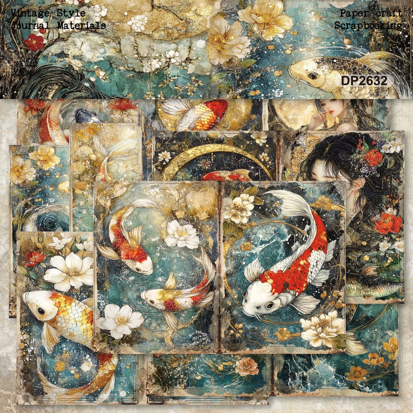 Oriental Beauty Journal Papers 8pcs