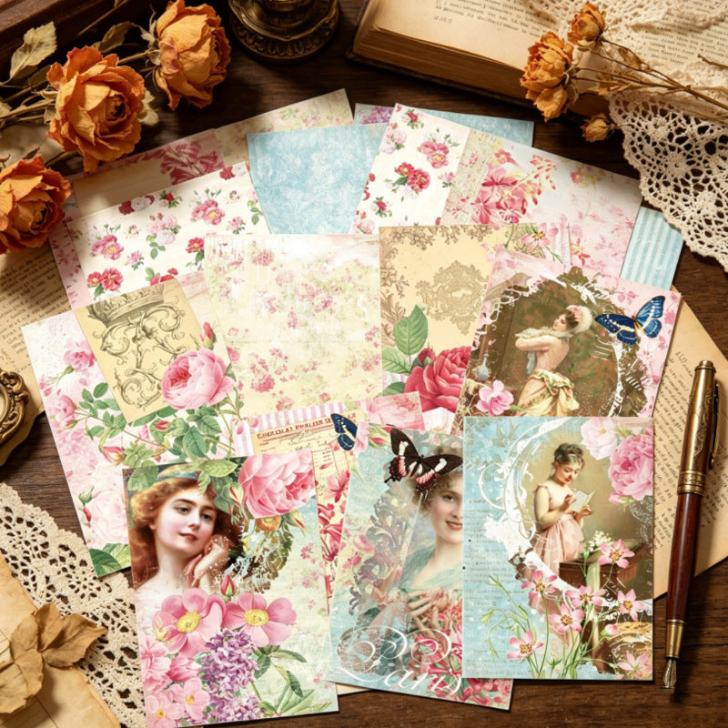 Elegant Vintage Rose Lady Papers