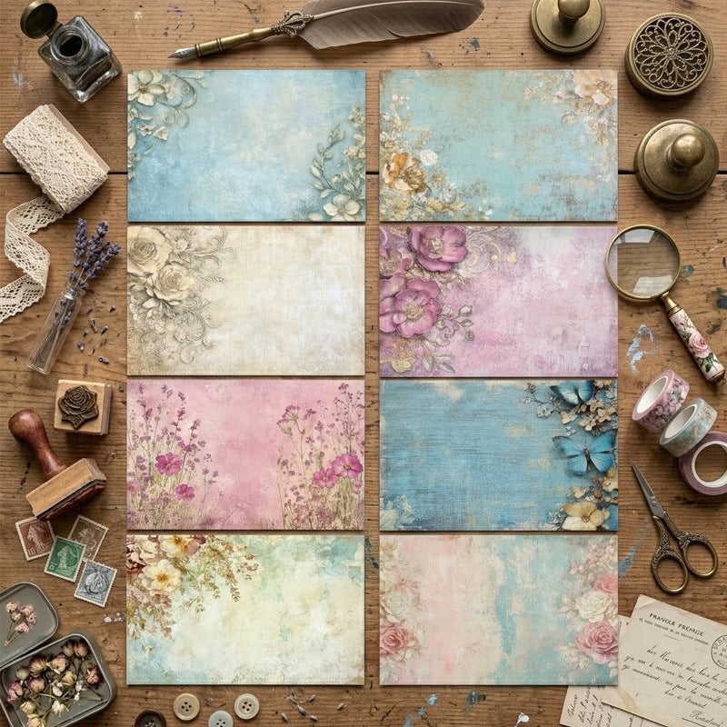 Pastel Floral Journal Papers 8pcs
