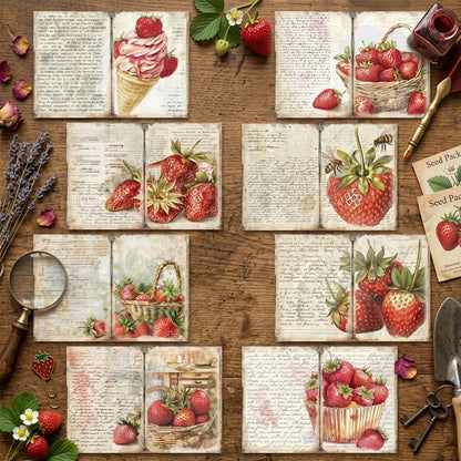 Strawberry Garden Journal Papers 8pcs