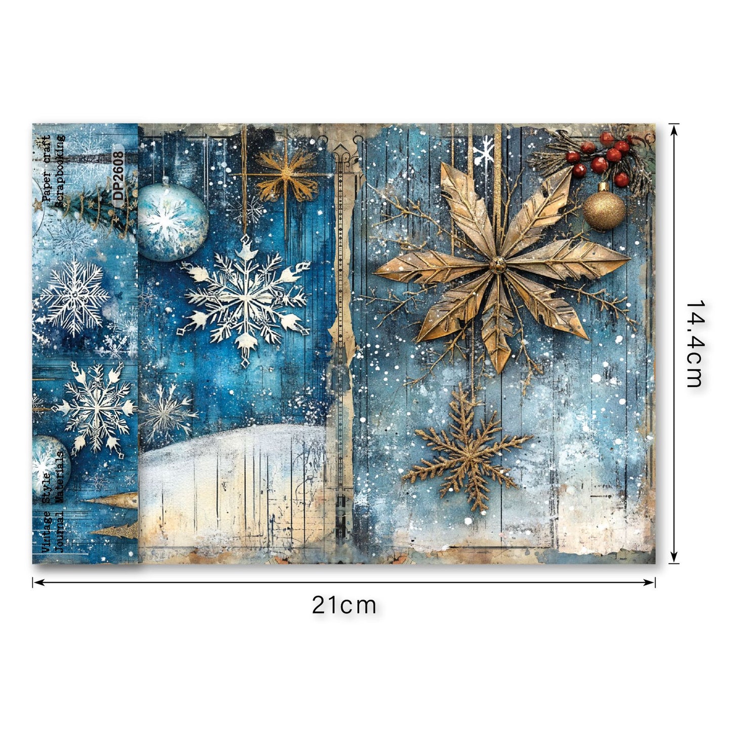 Winter Snowflake Journal Papers 8pcs