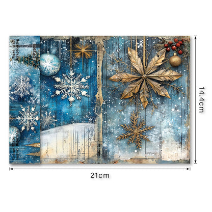 Winter Snowflake Journal Papers 8pcs