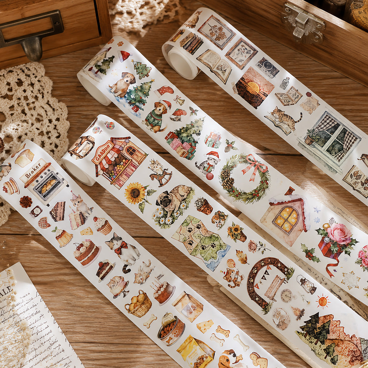Cute Pets Camping Washi Tape Set