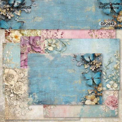 Pastel Floral Journal Papers 8pcs