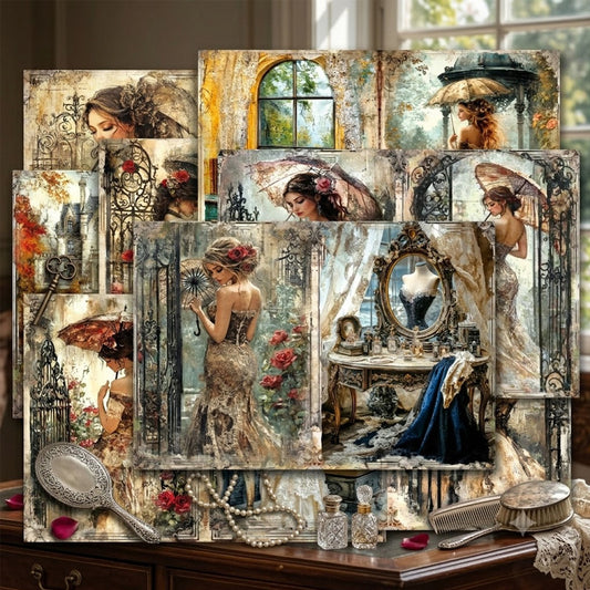 Elegant Lady Papers 8pcs