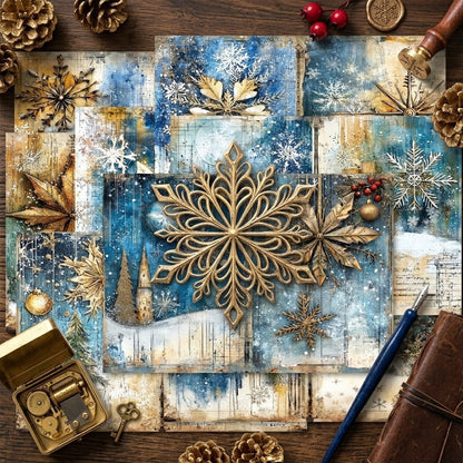 Winter Snowflake Journal Papers 8pcs