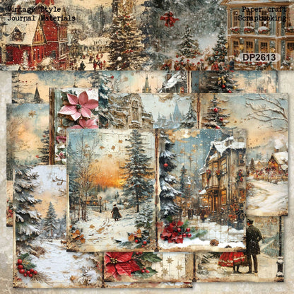 Christmas Village Journal Papers 8pcs