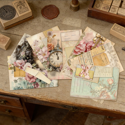 Vintage Floral Ephemera Paper 16pcs