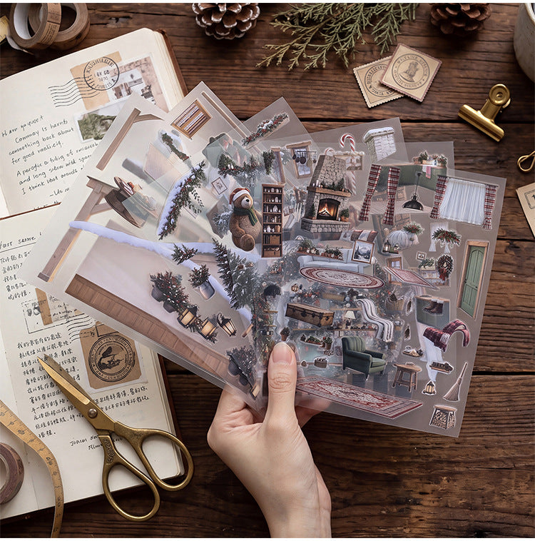 Clay-Style Diorama Stickers Collection