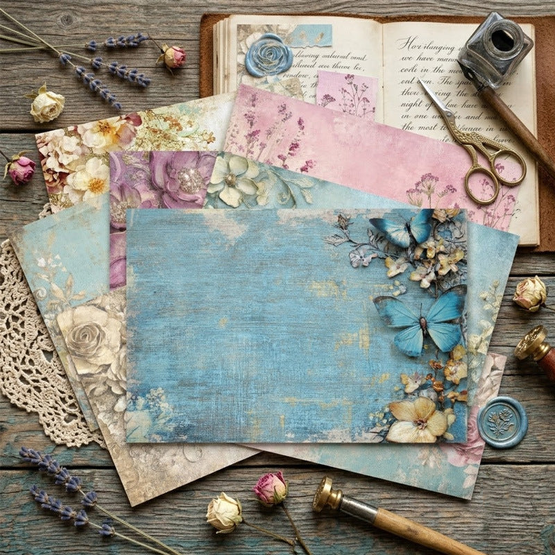 Pastel Floral Journal Papers 8pcs
