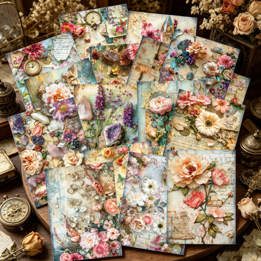 Vintage Botanical Papers 16pcs