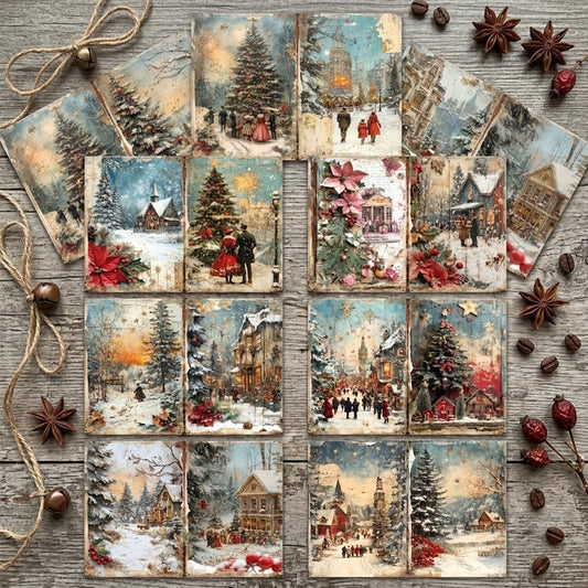Christmas Village Journal Papers 8pcs