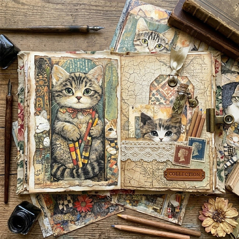 Cute Cat Journal Papers 8pcs