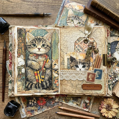Cute Cat Journal Papers 8pcs
