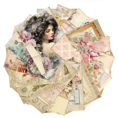 Vintage Floral Ephemera Paper 16pcs