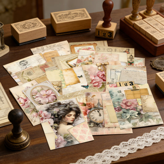 Vintage Floral Ephemera Paper 16pcs