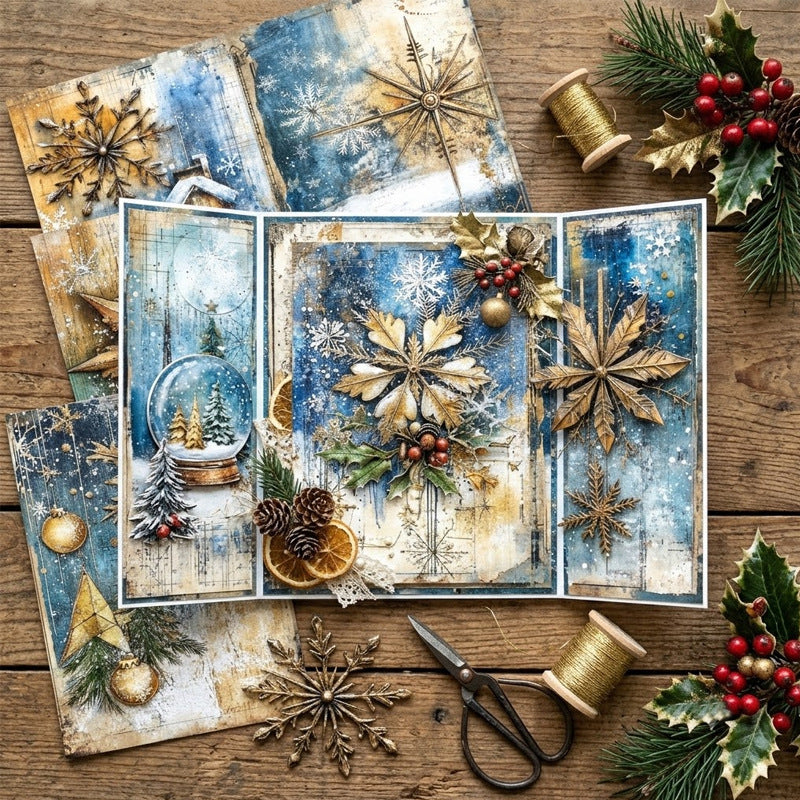 Winter Snowflake Journal Papers 8pcs