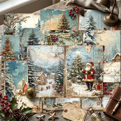 Christmas Watercolor Journal Papers 8pcs