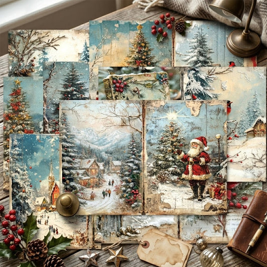 Christmas Watercolor Journal Papers 8pcs